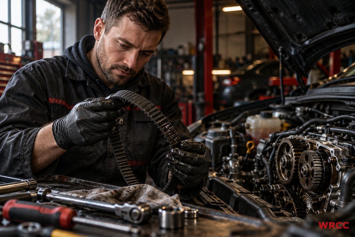 WRCC car services for Redditch drivers: generated workshop illustration of wet belt and timing-maintenance planning