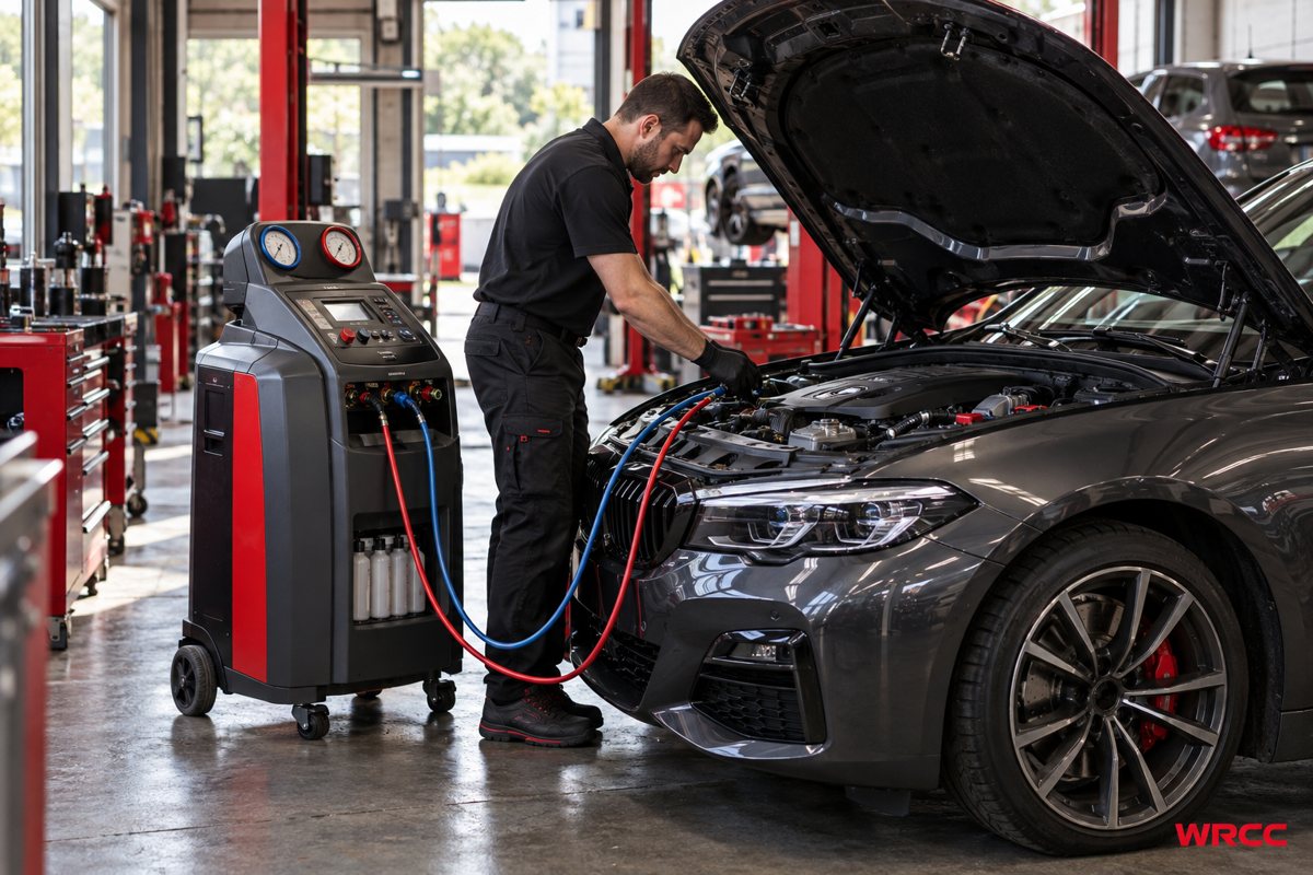 WRCC car services for Solihull drivers: generated workshop illustration of air conditioning and comfort enquiries