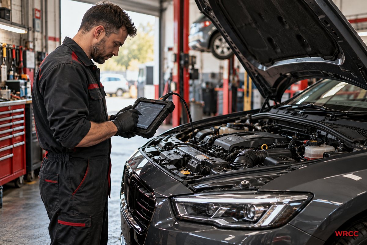 WRCC car services for Stourbridge drivers: generated workshop illustration of inspection findings and repair planning