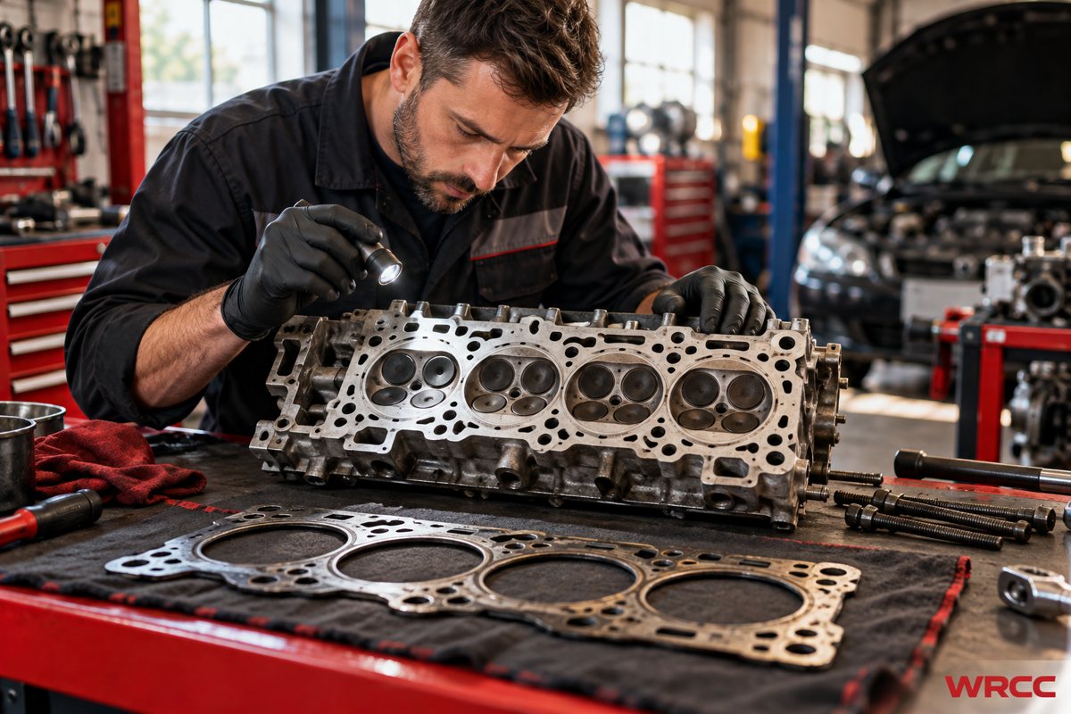 WRCC car services for Worcester drivers: generated workshop illustration of cooling concerns and head gasket enquiries